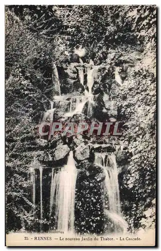 Ansichtskarte AK Rennes Le nouveau Jardin du Thabor La Cascade