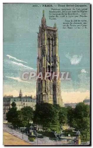 Cartes postales Paris Tour Saint Jacques