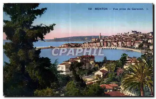 Cartes postales Menton Vue Prise de Garavan