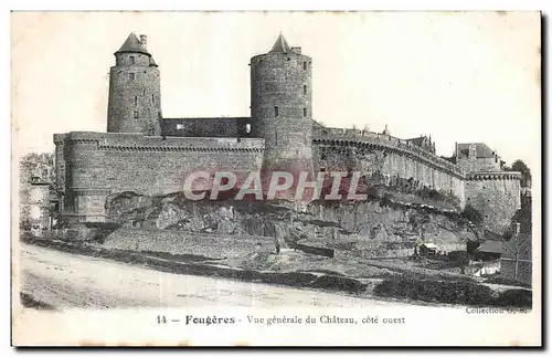 Cartes postales Fougeres Vue generale du Chateau cote ouest