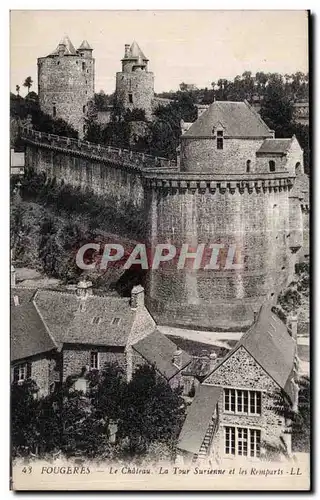 Ansichtskarte AK Fougeres Le Chateau La Tour Surienne et les Remparts