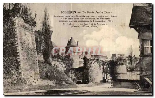 Ansichtskarte AK Fougeres La Porte Notre Dame Ancienne porte de ville reliee par une courtine au chateau