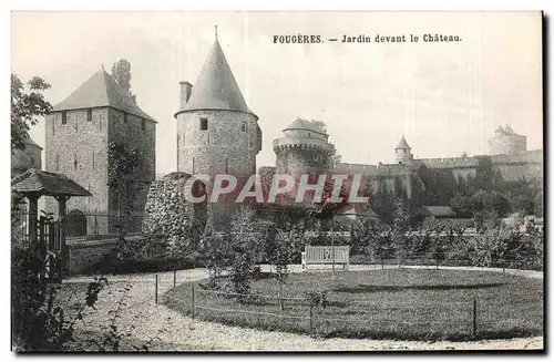 Cartes postales Fougeres Jardin devant le Chateau