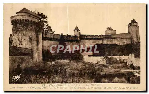 Ansichtskarte AK Fougeres Le Chateau Les Tours de Coigny Guibe