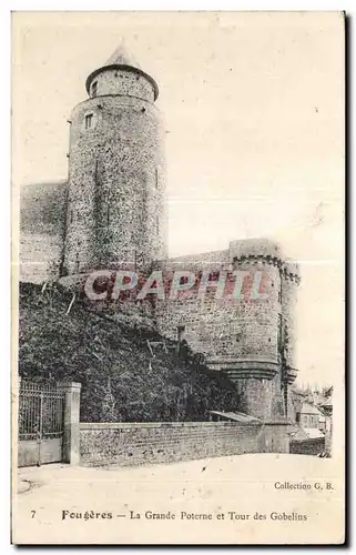 Cartes postales Fougeres La Grande Poterne et tour des Gobelins