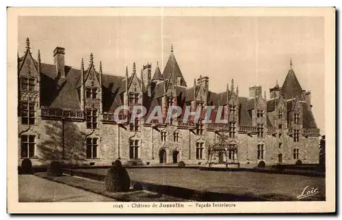 Cartes postales Chateau de Josselin Facade Interieure