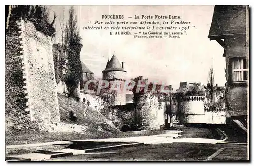 Cartes postales Fougeres La Porte Notre Dame