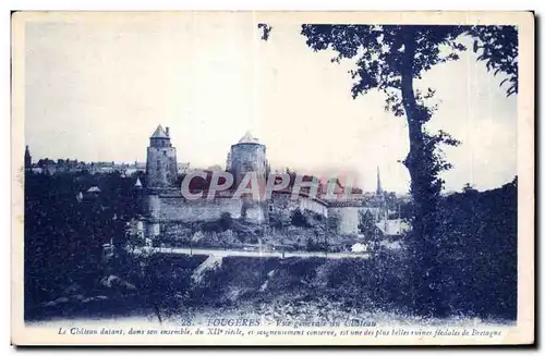 Cartes postales Fougeres Vue generale du Chateau Le Chateau datant