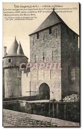 Cartes postales Fougeres L Entree du Chateau L un des vestiges les plus importants de la France feedale commence