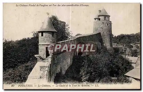 Cartes postales Fougeres Le Chateau Le Guide et la Tour du Gobelin