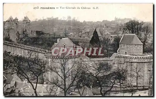 Cartes postales Fougeres Vue generale du Chateau