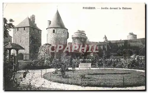 Cartes postales Fougeres Jardin devant le Chateau