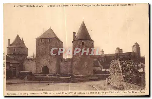 Cartes postales Fougeres L Entree du Chateau L un des Vestiges les plus importants de la France feodale