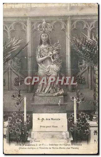 Ansichtskarte AK Fougeres Interieur de l Eglise st Sulpice (Statue Antique et Veneree de Notre Dame des Marais)