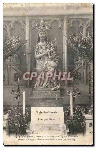 Cartes postales Fougeres Interieur de l Eglise st Sulpice (Statue Antique et Veneree de Notre Dame des Marais)