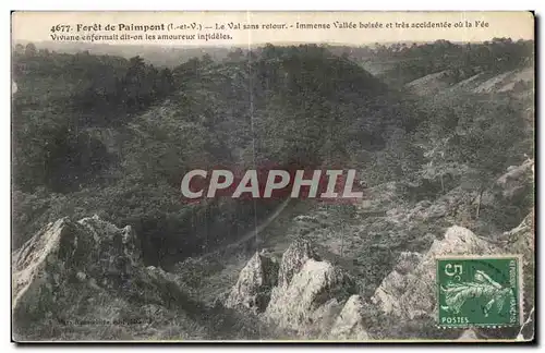 Cartes postales Foret de Paimpont Le Val sans retour Immense Vallee boisee et tres accidentee ou la Fee viviane