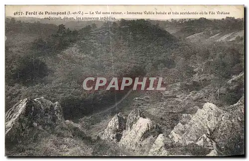 Cartes postales Foret de Paimpont Le Val sans retour Immense Vallee boisee et tres accidentee ou la Fee viviane