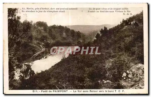 Cartes postales Foret de Paimpont Le Val sans retour vers le banc