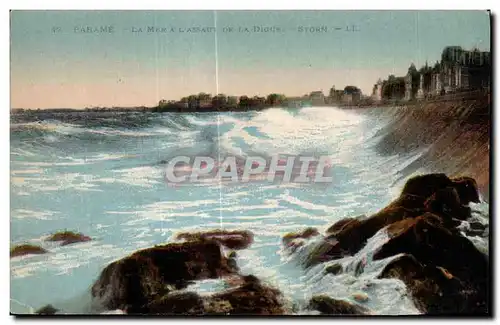 Cartes postales Parame La Mer A L Assaut De La Digue Storm