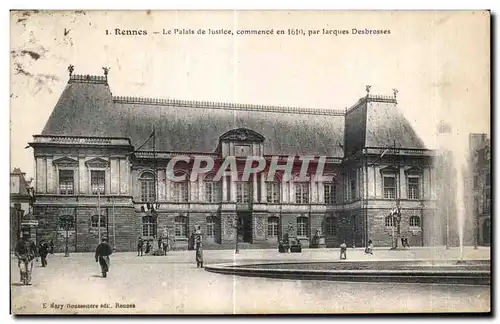 Cartes postales Rennes Le Palais Juslice Commence en par Jacques Desbrosses