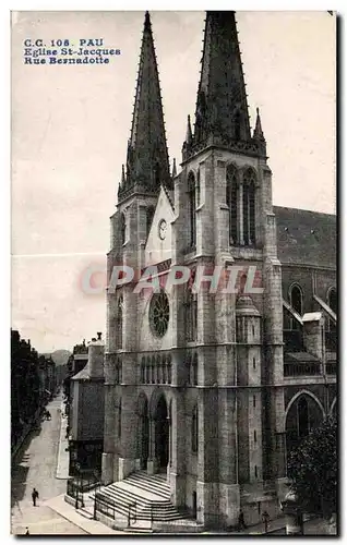 Cartes postales Pau Eglise St Jacques Rue Bernadotte