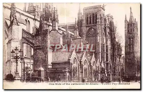 Cartes postales Bordeaux One Side the Cathedral St Andre Tower Pey Berland