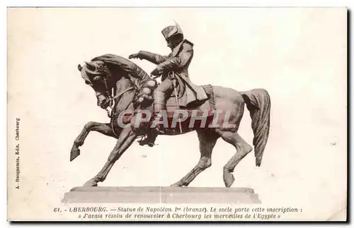 Cartes postales Cherbourg Statue de Napoleon Cheval Horse