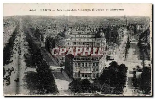 Cartes postales Paris Avenues des Champs Elysees et Mavceau