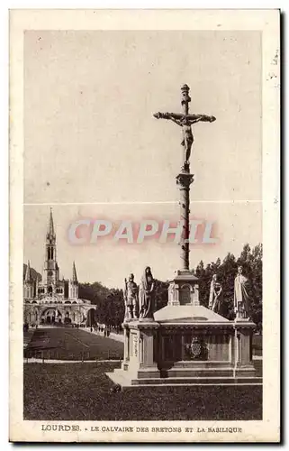 Ansichtskarte AK Lourdes Le Calvaire Des Bretons Et La Basilique