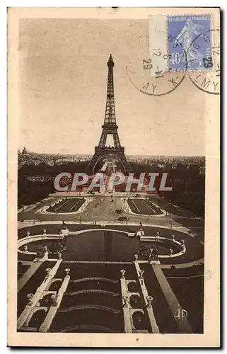 Ansichtskarte AK Paris Les Jardins du Trocadero le Pont d lena et la Tour Eiffel