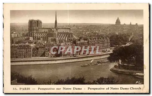 Ansichtskarte AK Paris Perspective sur Notre Dame Perspective of Notre Dame Church