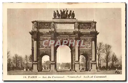 Cartes postales Paris Arc du Carrousel Louvre