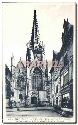 Cartes postales Vitre Eglise Notre Dame Clocher moderne a fleche ajouree de