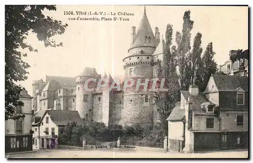 Cartes postales Vitre Le Chateau vue d enaemble Place