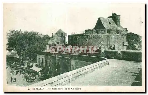 Ansichtskarte AK St Malo Les Remparts et le Chateau