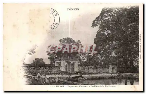 Cartes postales Indochine Vietnam Hanol Pagode des Corbeaux Pavillon de la Litterature