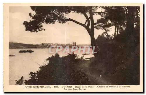 Cartes postales Cote d emeraude Dinard Bords de la Rance Chemin de Ronde a la Vicomte Au loin Saint Servan