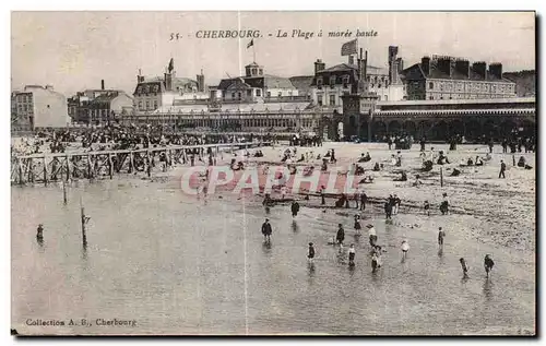 Cartes postales Cherbourg La Plage a maree boute