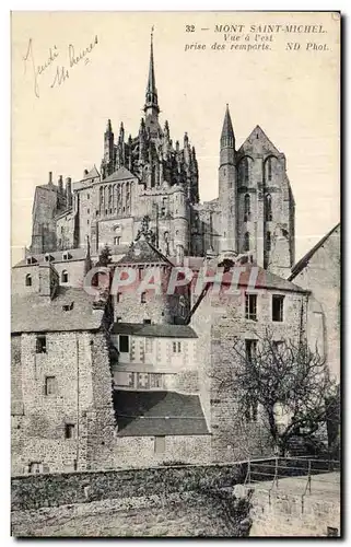 Ansichtskarte AK Mont Saint Michel Vue I est prise des remparts