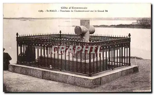 Cartes postales Cote d Emeraude St malo Tombeau de Chateaubriand sur le Grand