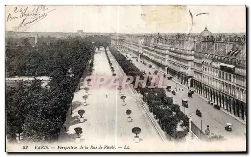 Cartes postales Paris Perspective de la rue de Rivoli