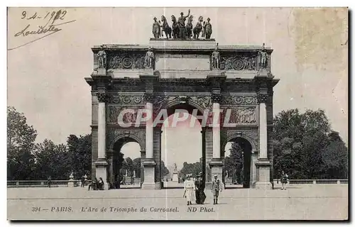 Cartes postales Paris L Arc de Triomphe du Carrousel Lovre