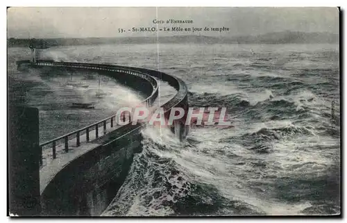 Ansichtskarte AK Cote D Emeraude St Malo Le Mole un jour de tempete