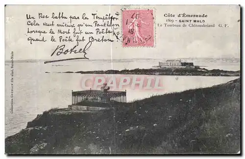 Cartes postales Cote d Emeraude Saint Malo Le Tombeau de Chateaubriand