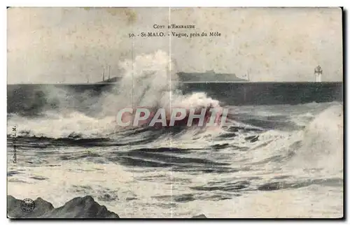 Cartes postales Cote D Emeraude St Malo Vague pres du Mole