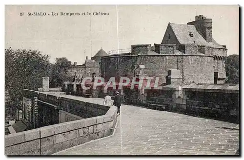 Ansichtskarte AK St Malo Les Remparts et la Chateau