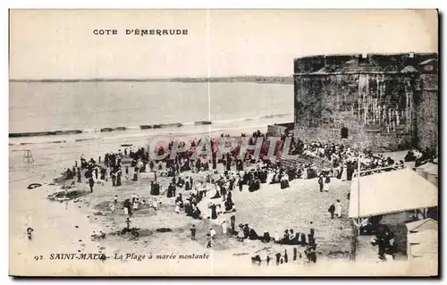 Cartes postales St Malo La Plage a maree montante