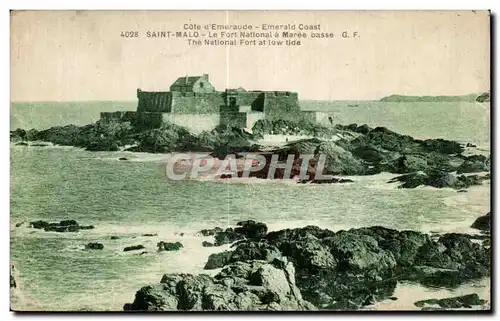 Ansichtskarte AK St Malo Le Fort National a Maree basse The National Fort at low tide