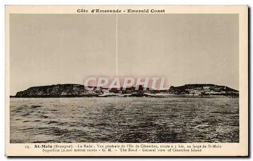 Ansichtskarte AK St Malo (Bretagne) La Rade Vue generale de I Ile de Cezembre situee a lem au large de St Malo