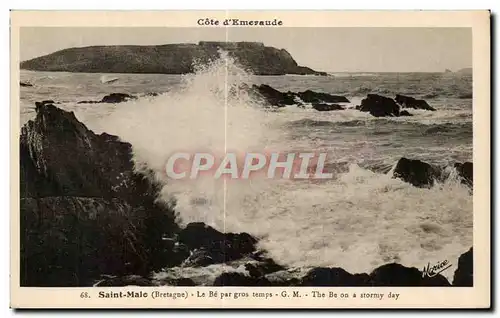 Cartes postales St Malo (Bretagne) Le Be par gros temps The Be on a stormy day